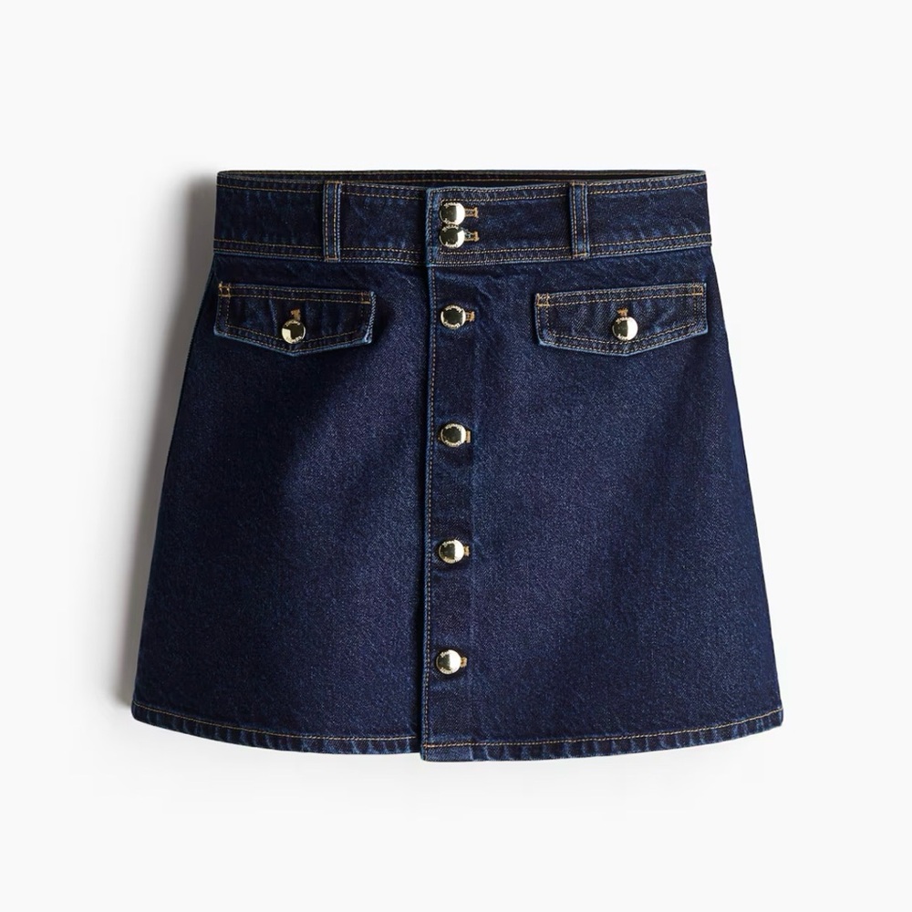 H&M Dark Blue Denim Mini Skirt